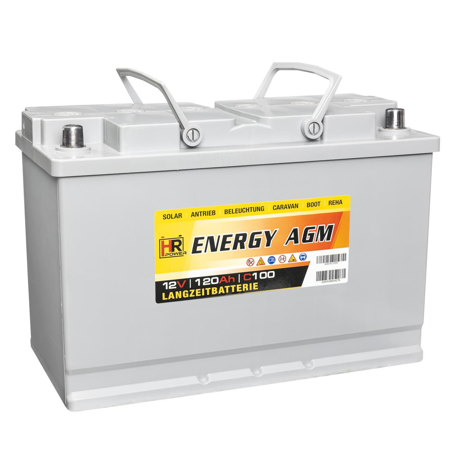 HR-ENERGY AGM Batterie 12V 120Ah