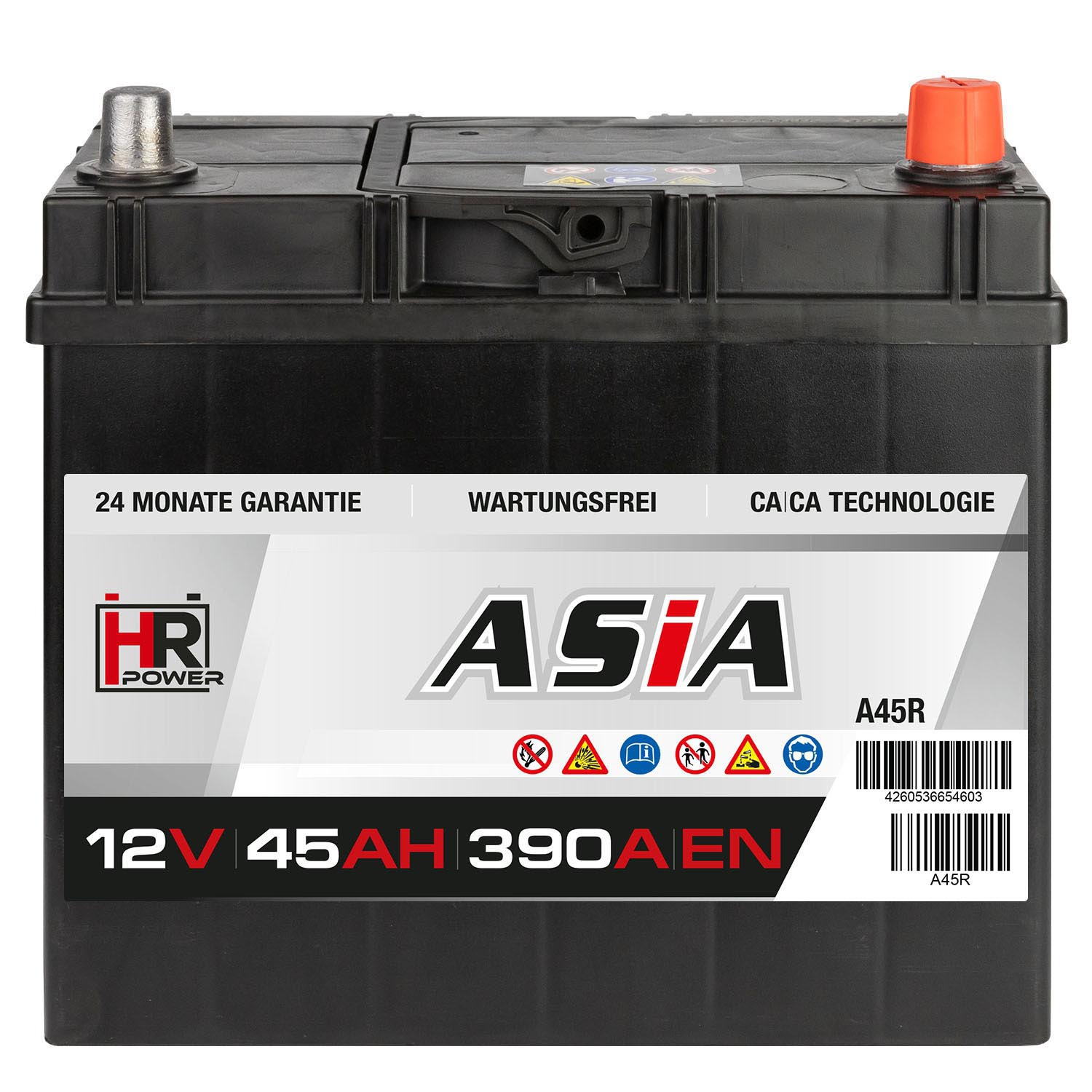 HR HiPower ASIA Autobatterie A45R 12V 45Ah