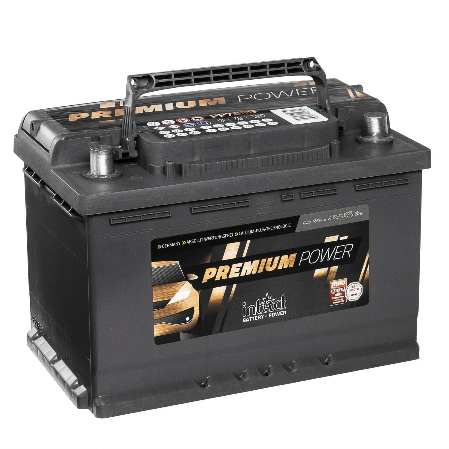 intAct Premium Power PP78MF Autobatterie 12V 78Ah