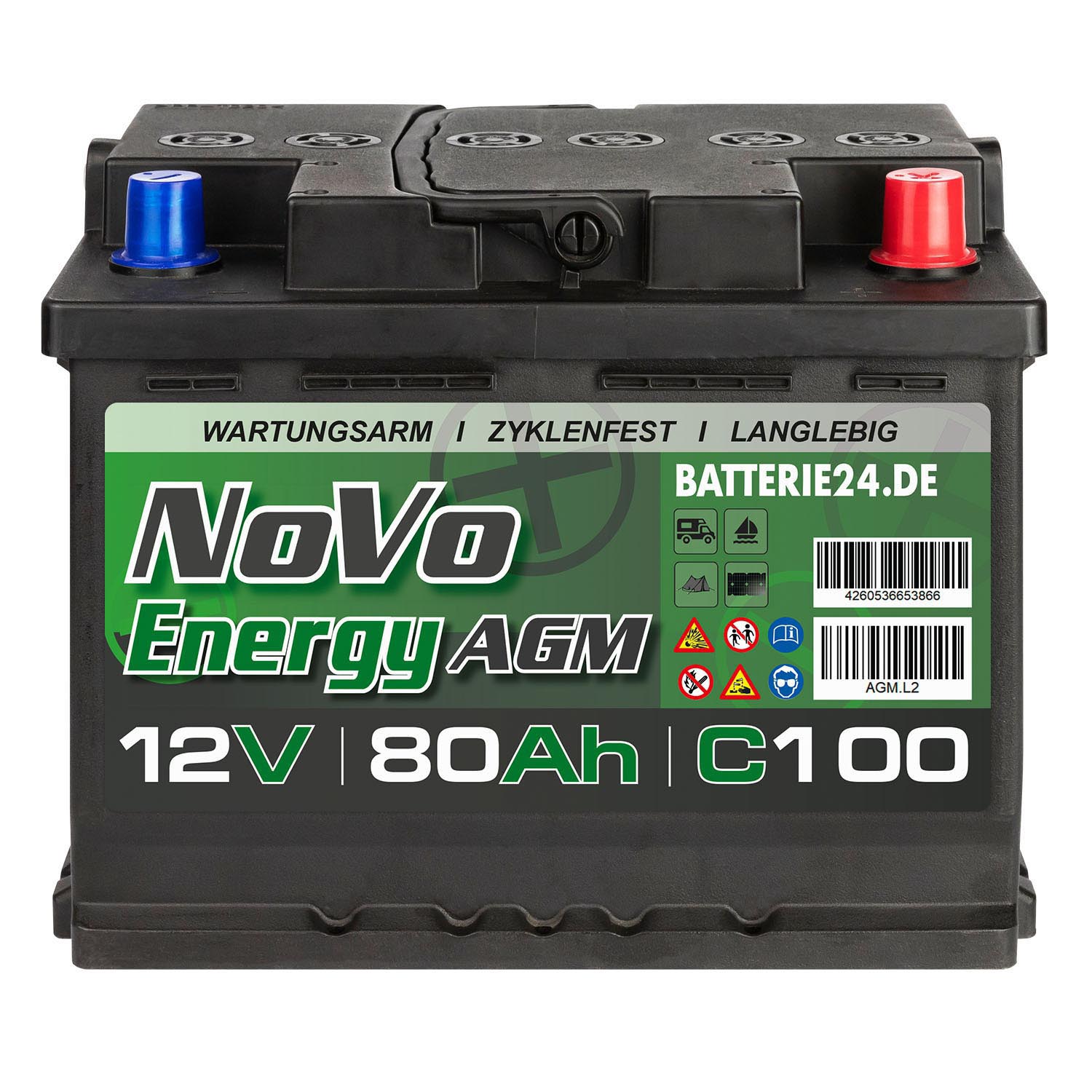 Novo Energy AGM Batterie 12V 80Ah