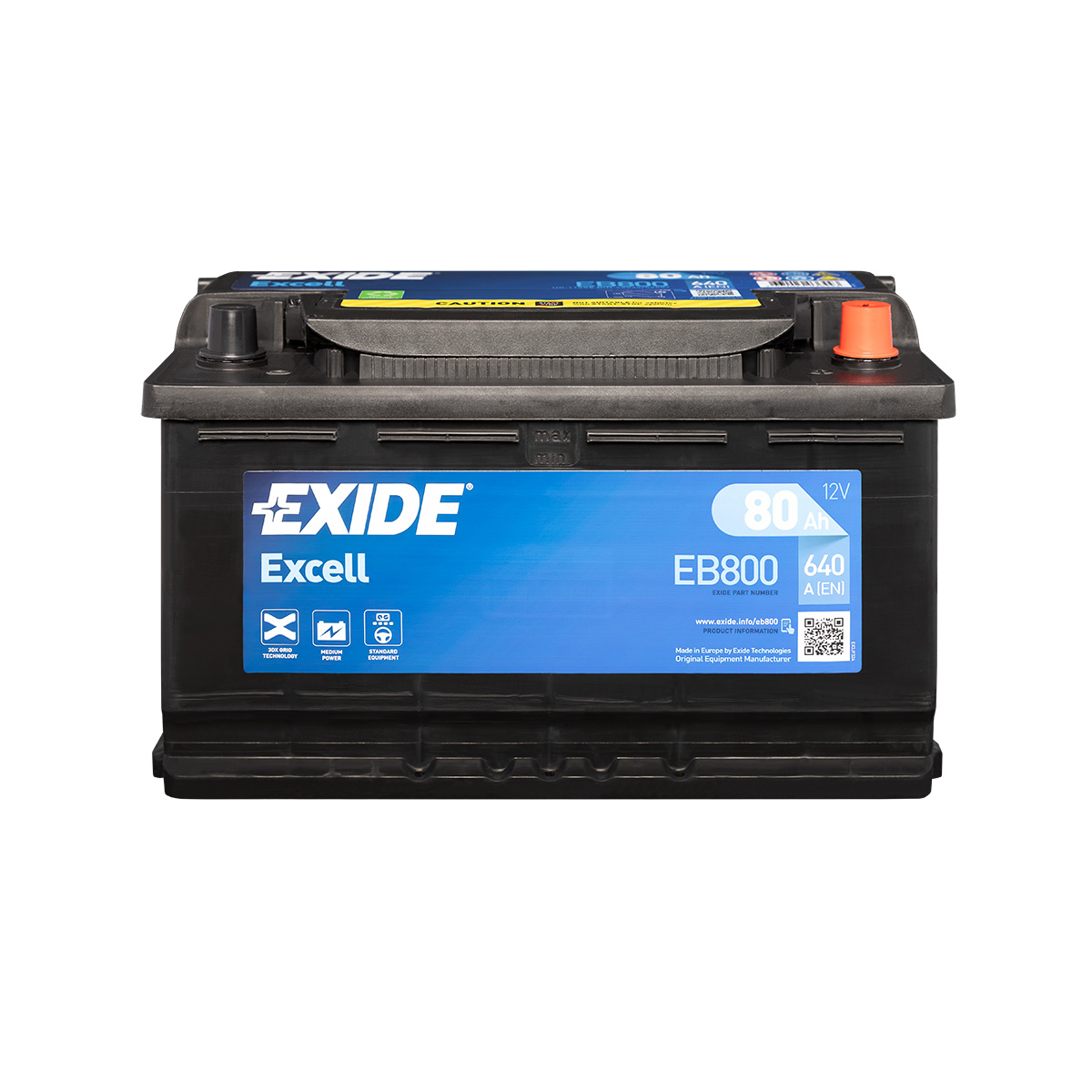 Exide Excell EB800 12V 80Ah Autobatterie