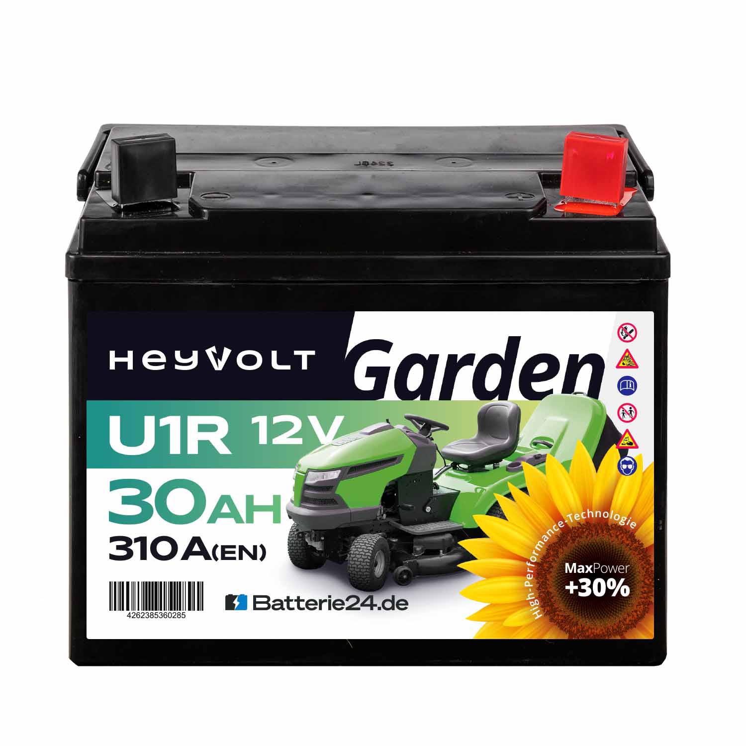 HeyVolt Garden U1R SLA Rasentraktorbatterie 30Ah 310A