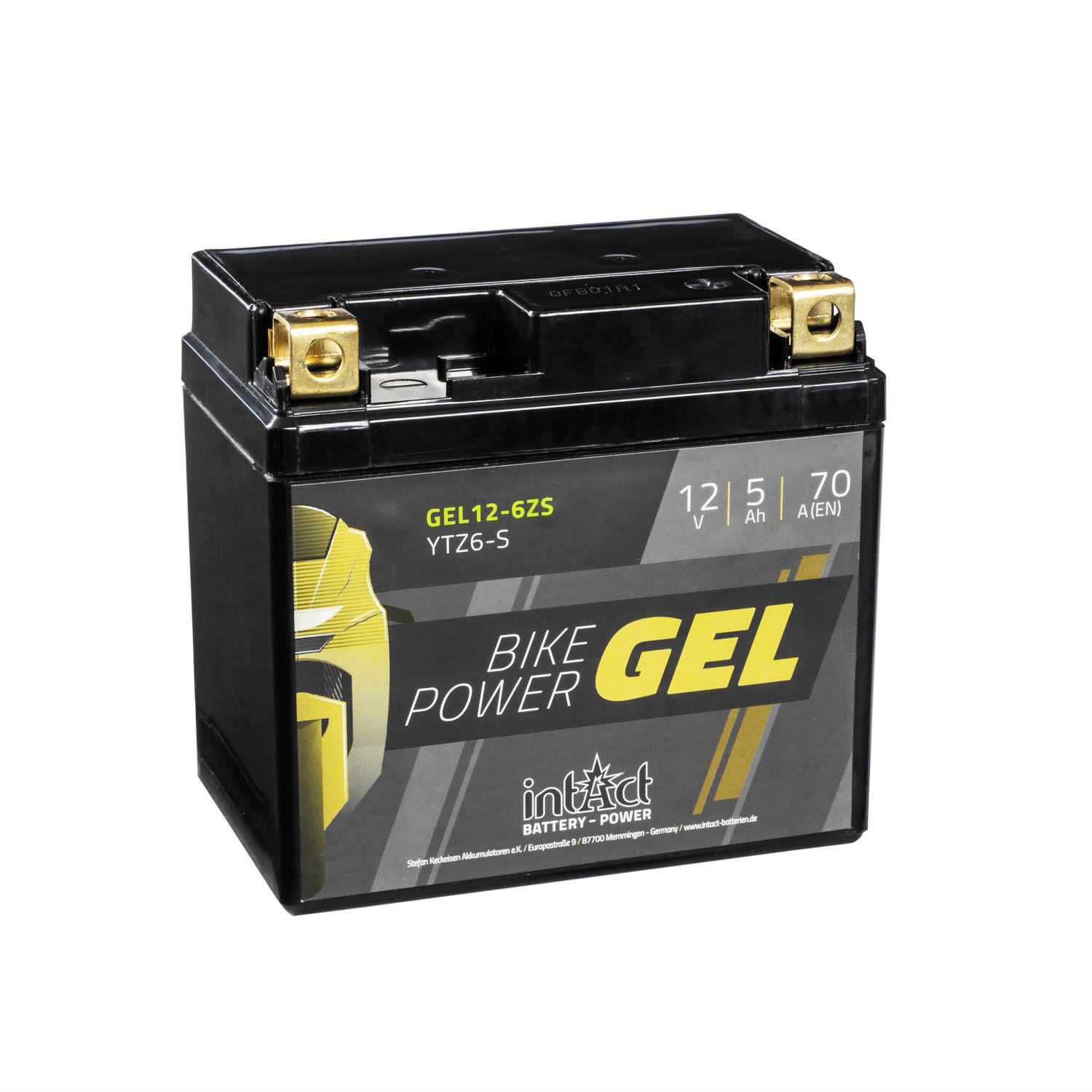 intAct Bike-Power Motorradbatterie GEL YTZ6-S 12V 5Ah Gel12-6ZS