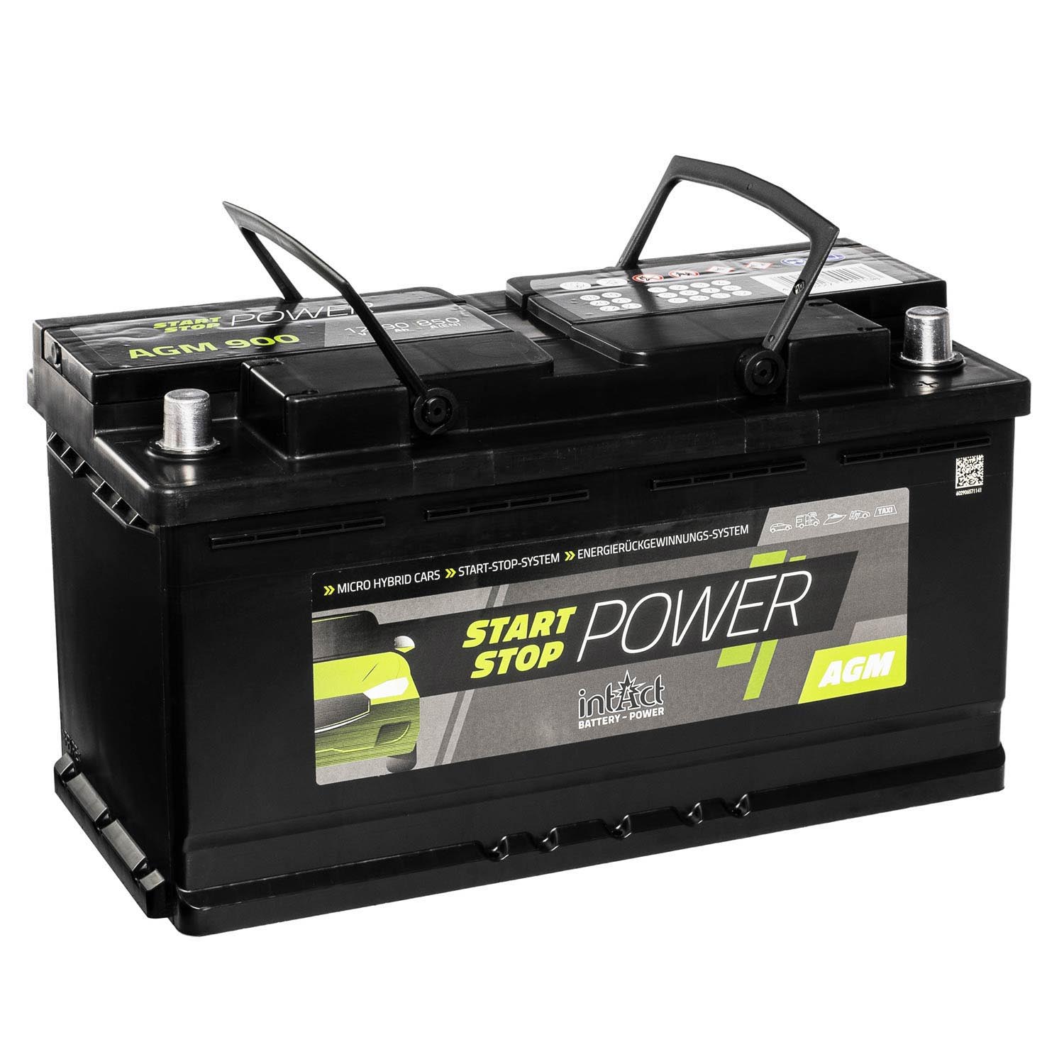 intAct Start-Stop Power AGM900 AGM Autobatterie 12V 90Ah