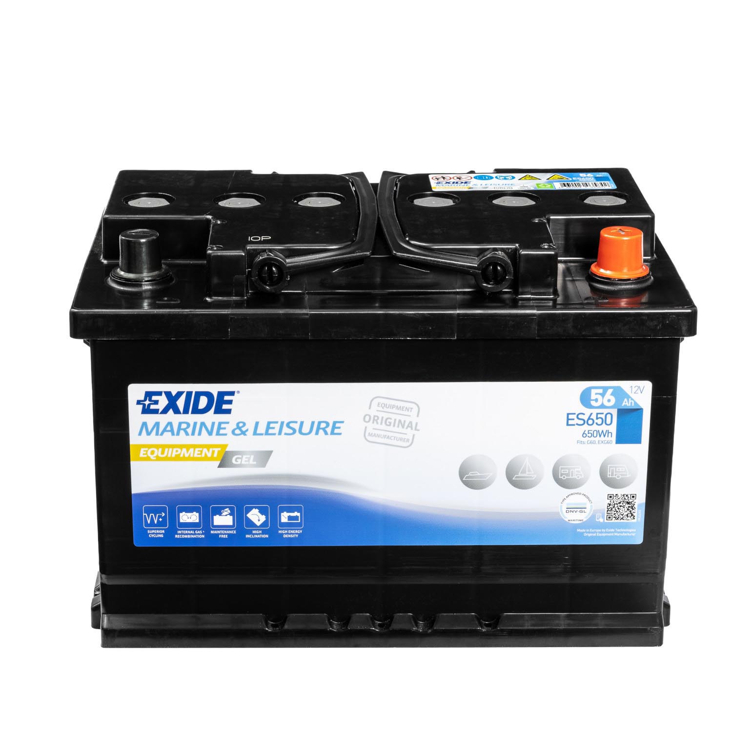 Exide Equipment Gel Batterie ES650 (Gel G60) 12V 56Ah