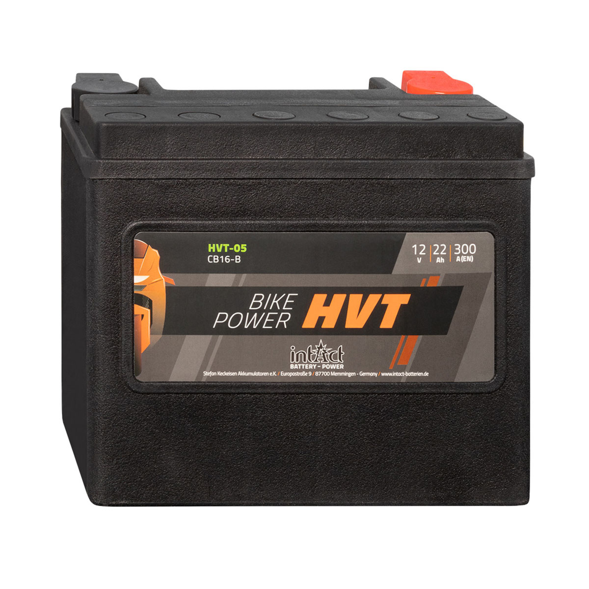 intAct Bike-Power Motorradbatterie HVT YB16-B 12V 22Ah HVT-05