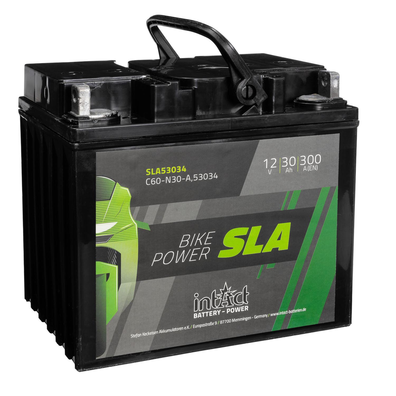 intAct SLA Motorradbatterie 53034SMF 12V 30Ah SLA53034