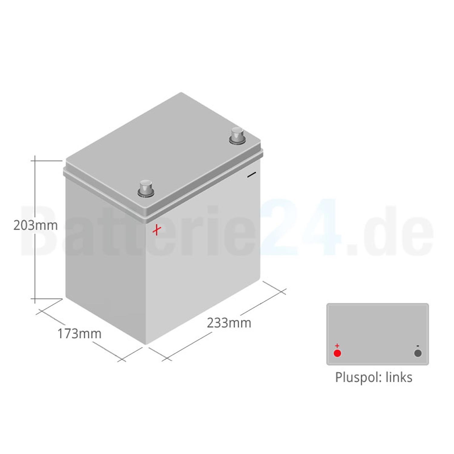 HeyVolt ASIA Autobatterie A60L 12V 60Ah Starterbatterie