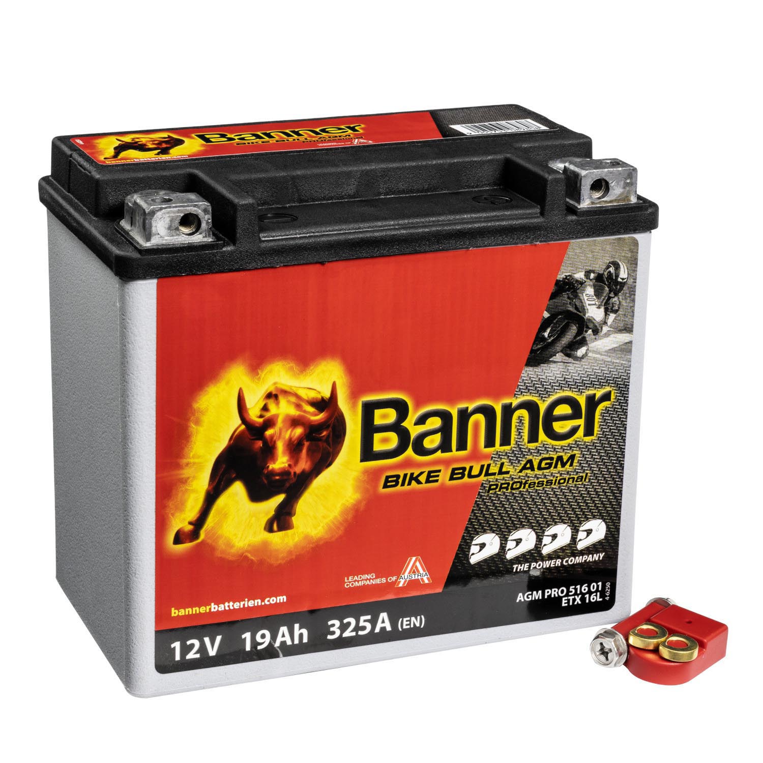 Banner AGM PRO Motorradbatterie 51601 BETX16L 12V 19Ah