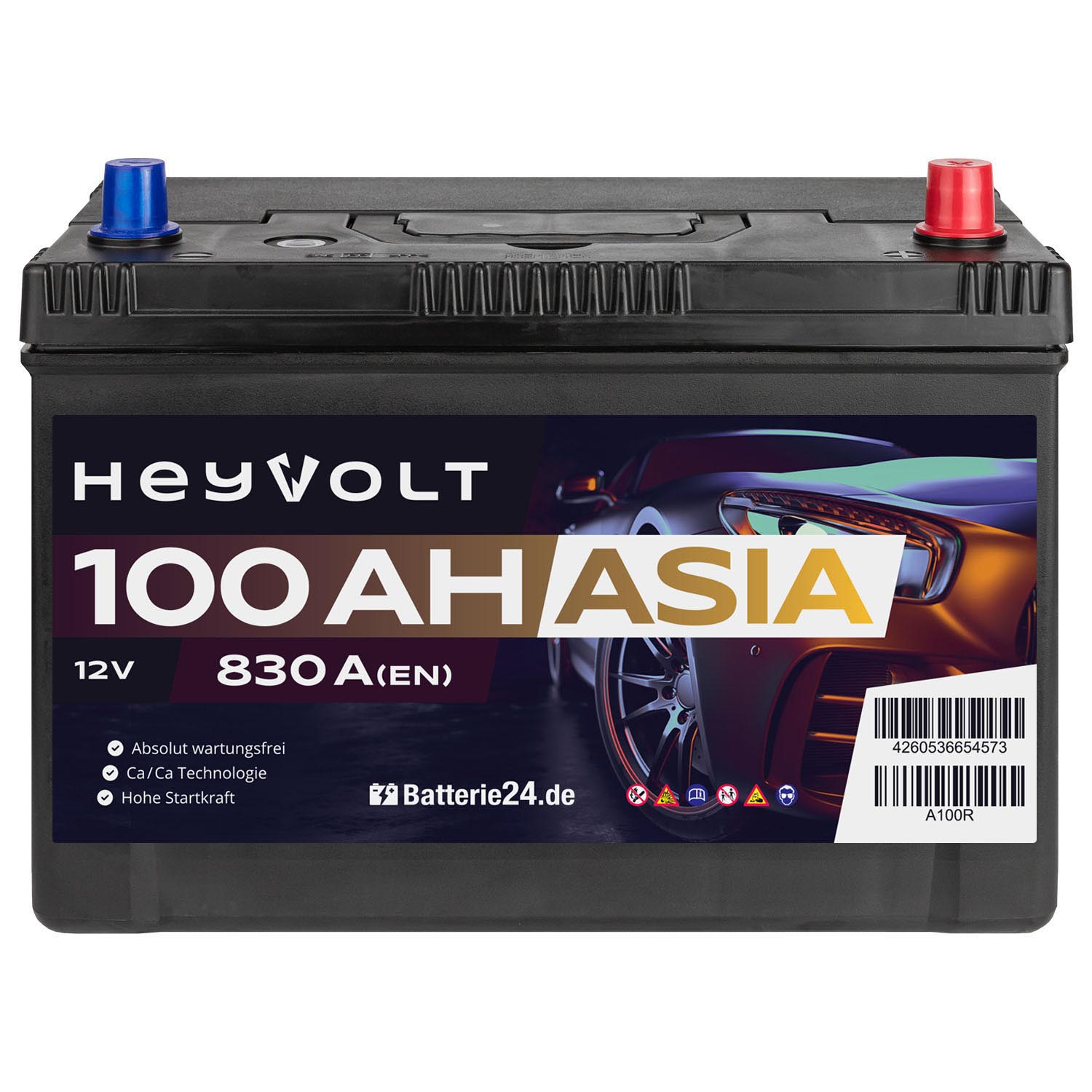 HeyVolt ASIA Autobatterie A100R 12V 100Ah