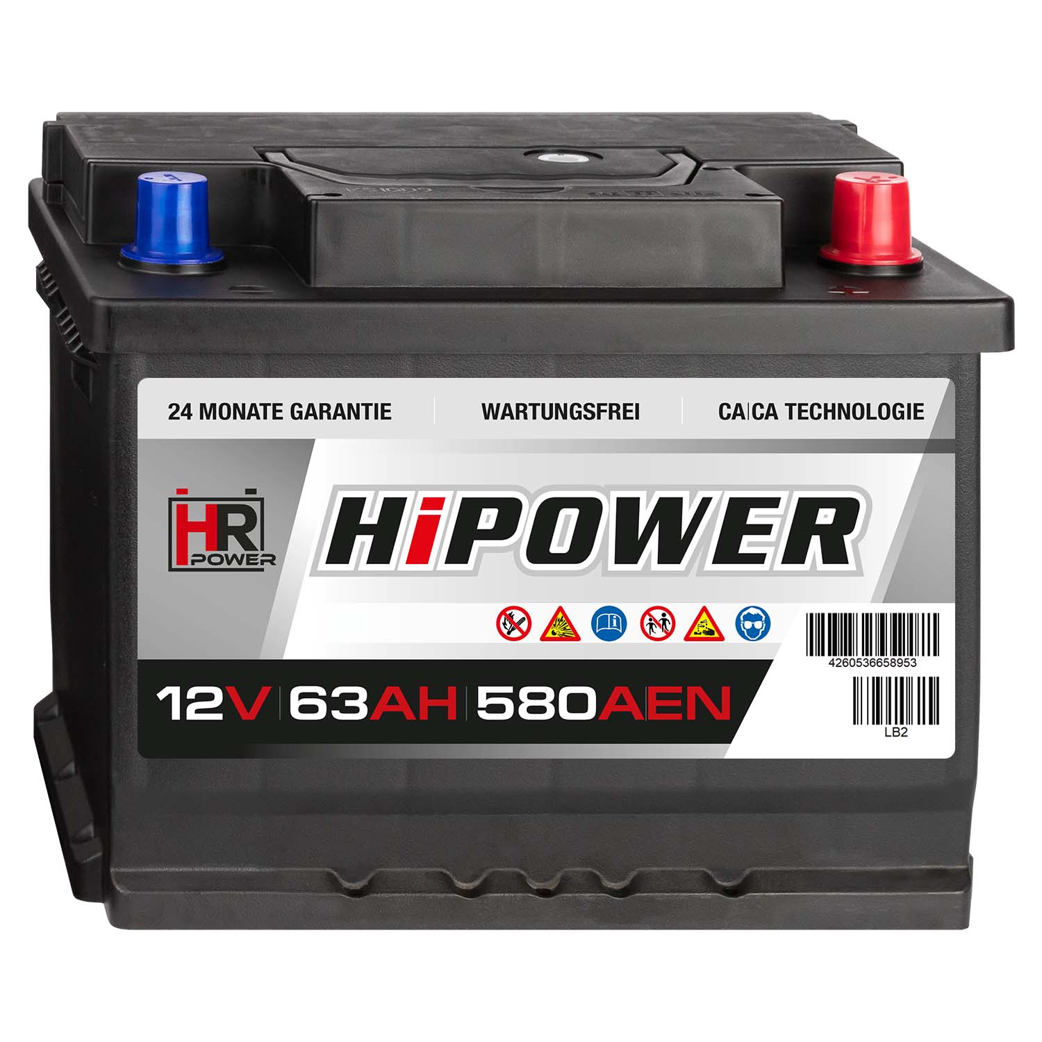 HR HiPower Autobatterie 12V 63Ah