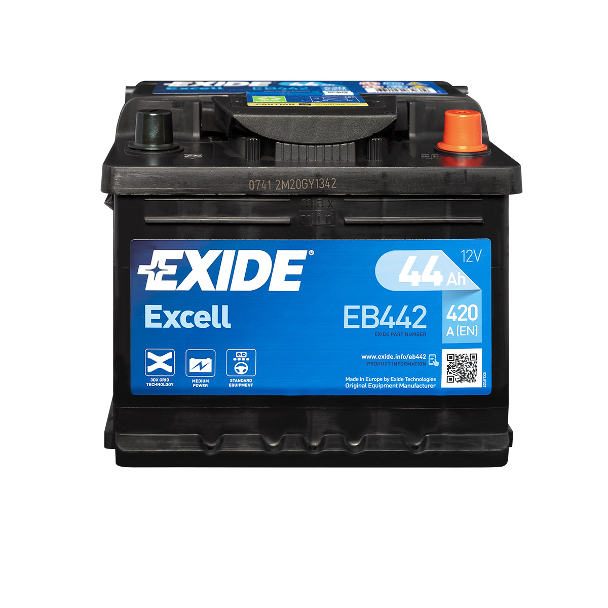 Exide Excell EB442 12V 44Ah Autobatterie