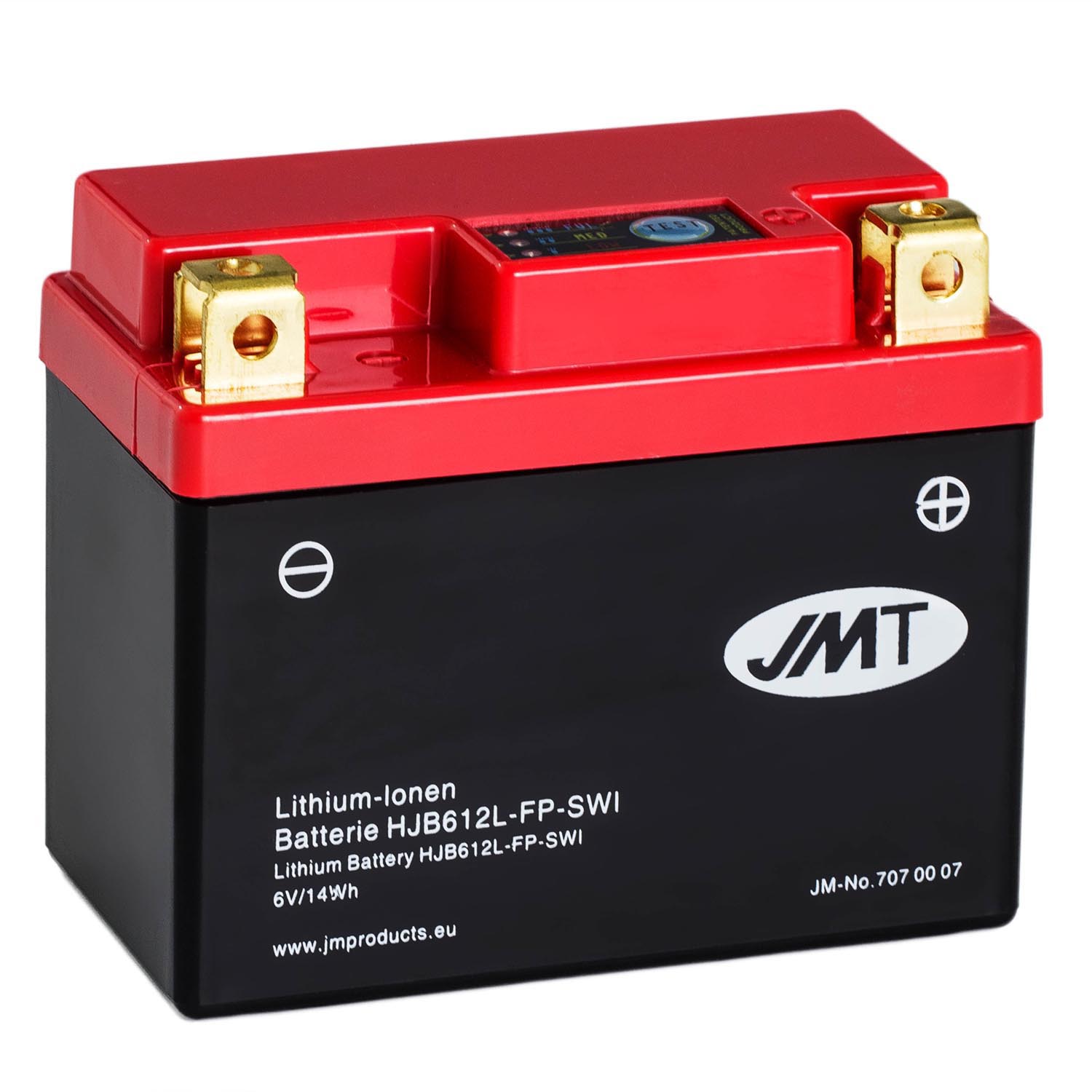 JMT Lithium-Ionen-Motorrad-Batterie HJB612L-FP 6V