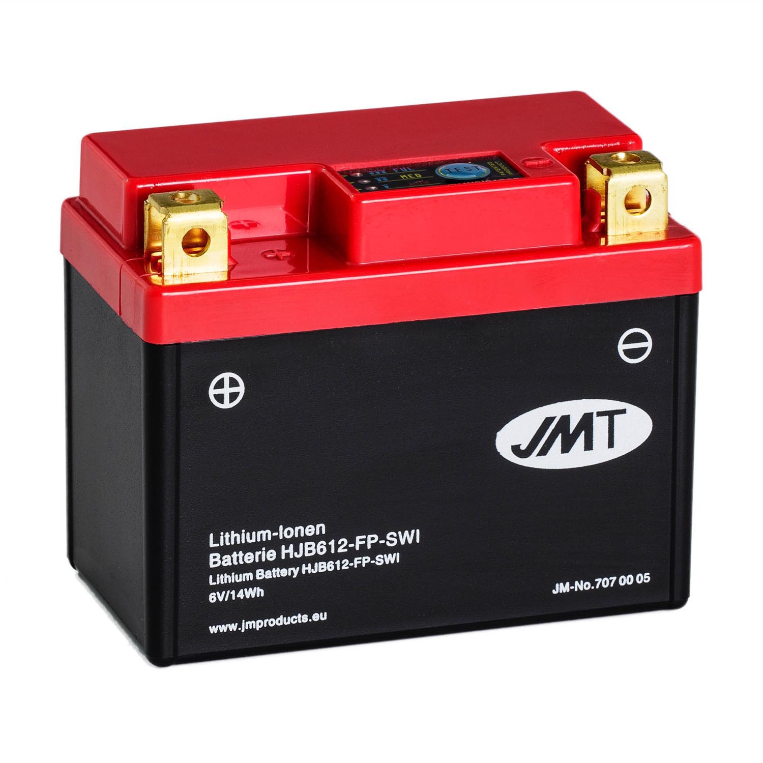 JMT Lithium-Ionen-Motorrad-Batterie HJB612-FP 6V