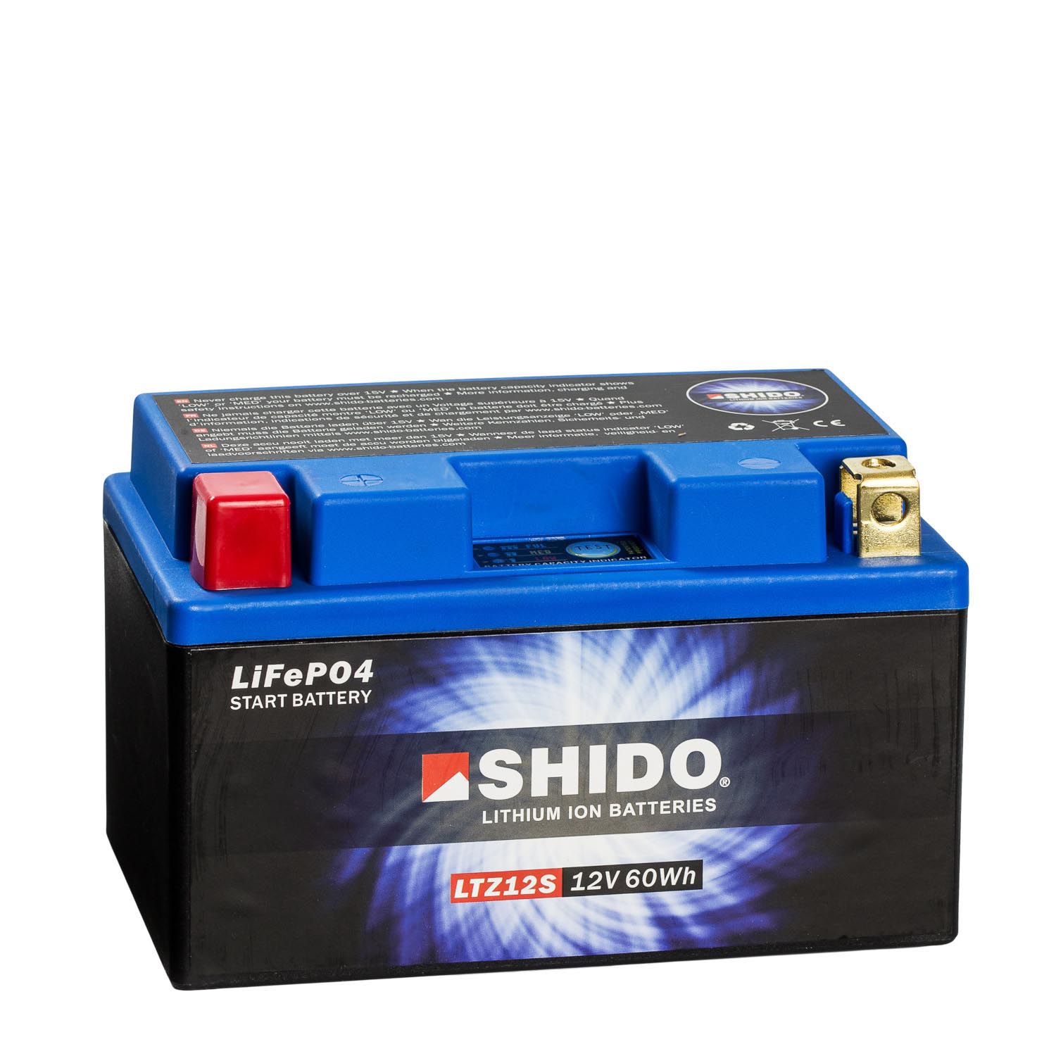 Shido Lithium Motorradbatterie LiFePO4 LTZ12S 12V