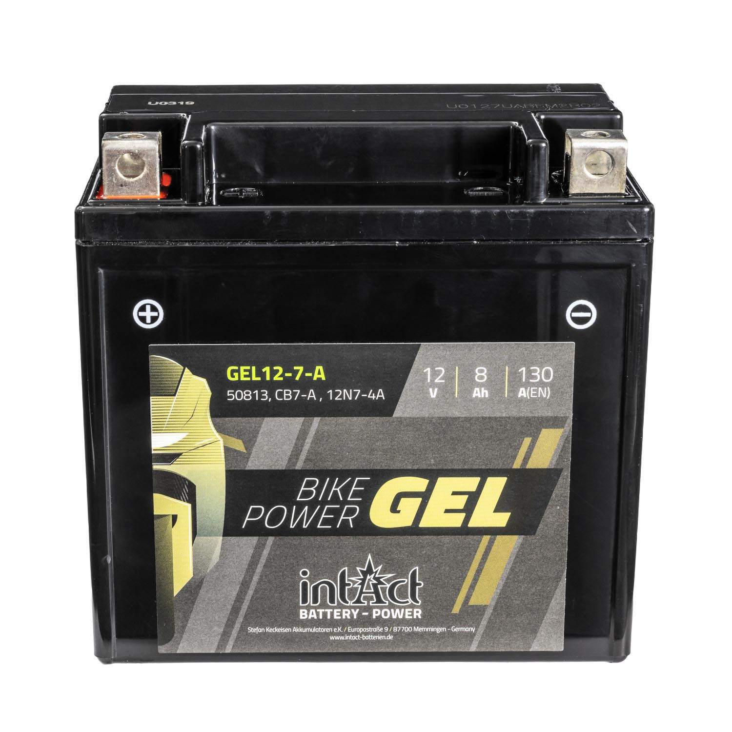 intAct Bike-Power Motorradbatterie GEL CB7-A 12V 8Ah 50813 GEL12-7-A