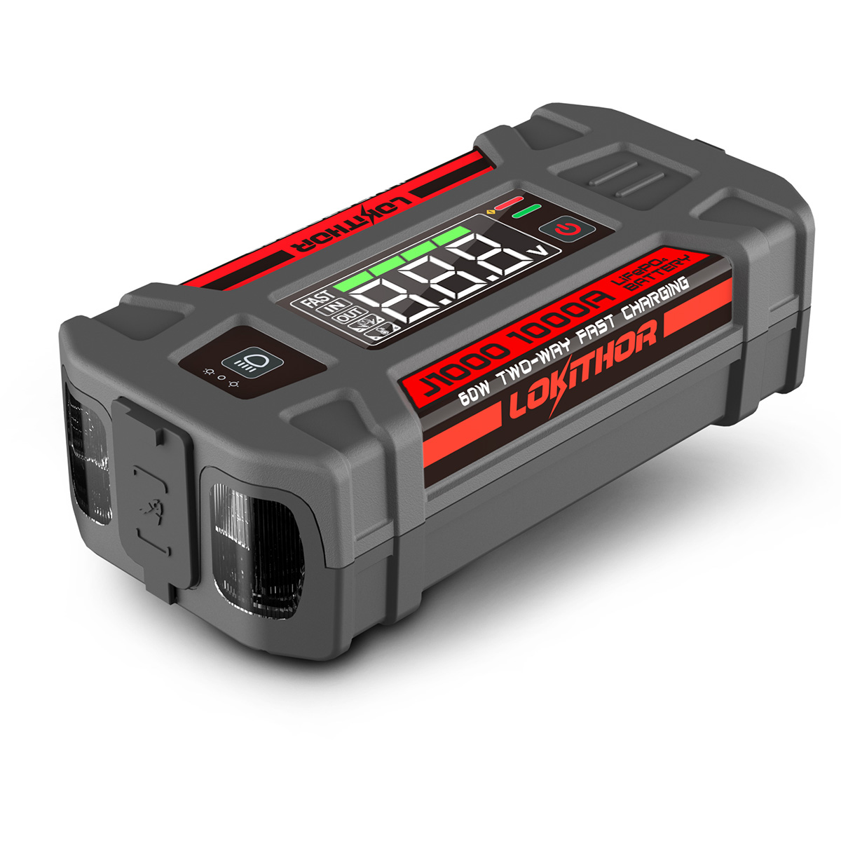 LOKITHOR J1000 Starthilfe Jump Starter mit Powerbank und LED 1000 Ampere 12V