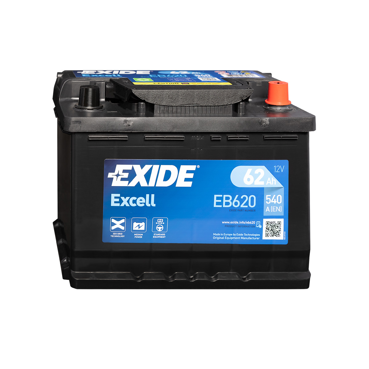 Exide Excell EB620 12V 62Ah Autobatterie