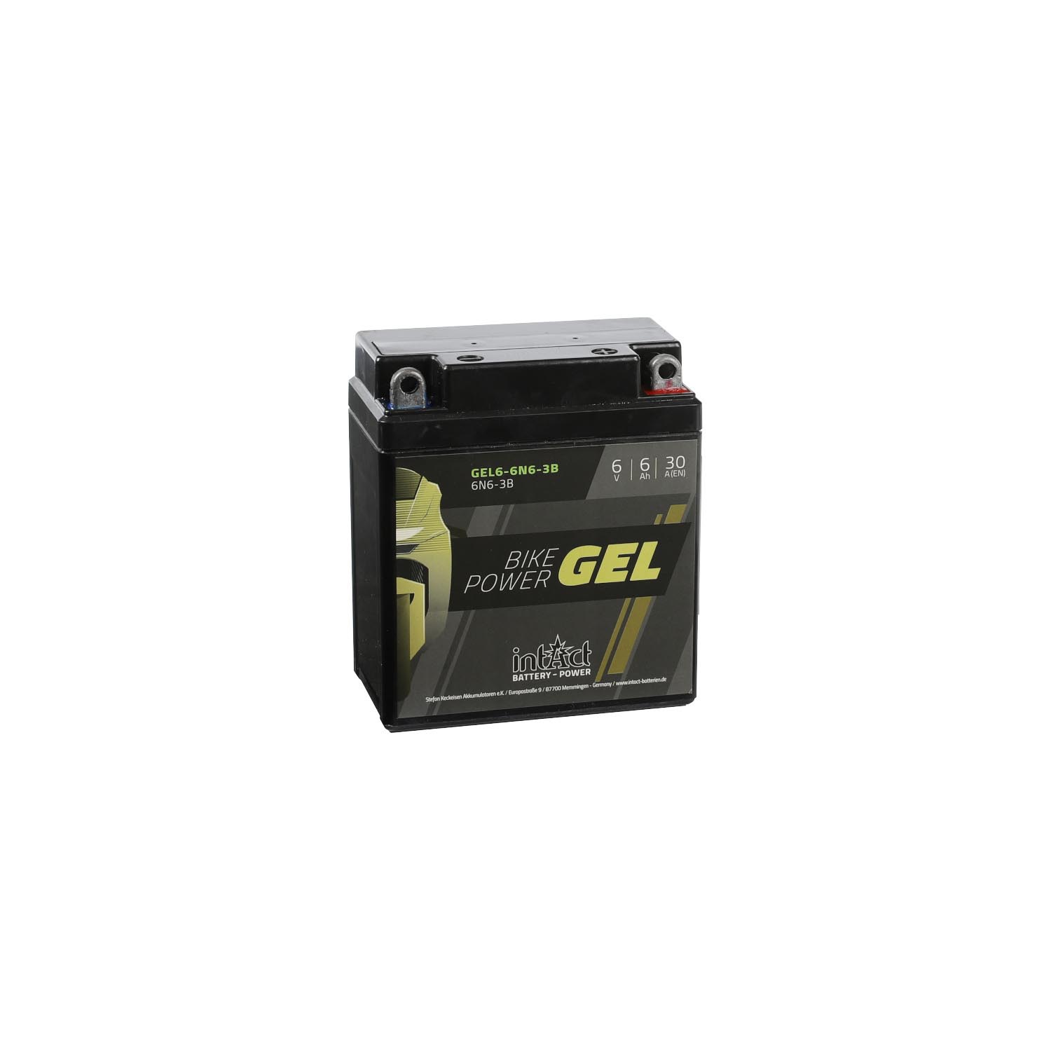 intAct Bike-Power Motorradbatterie GEL 6N6-3B 6V 6Ah 00611