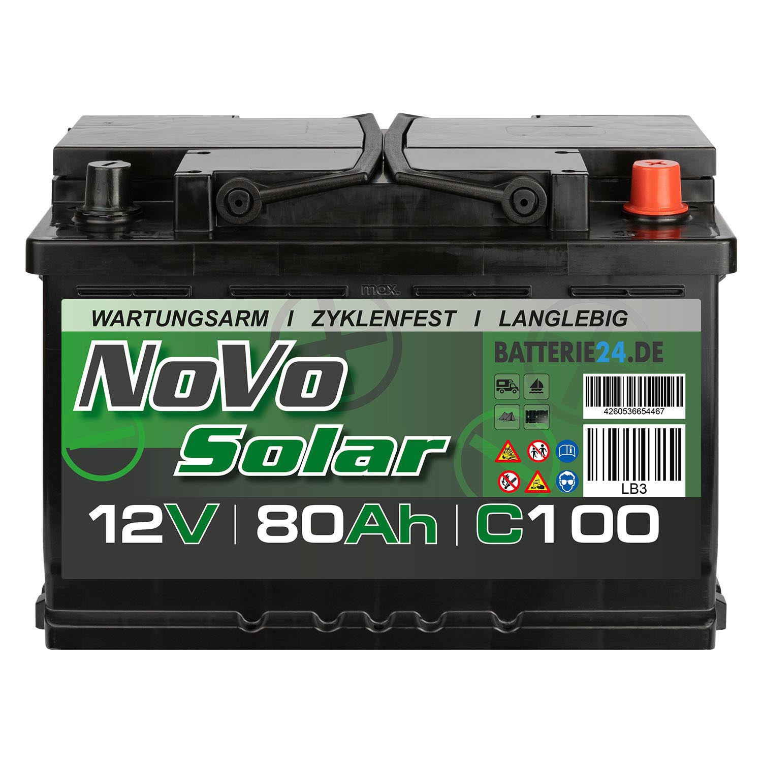 Novo Solar 12V 80Ah Versorgerbatterie