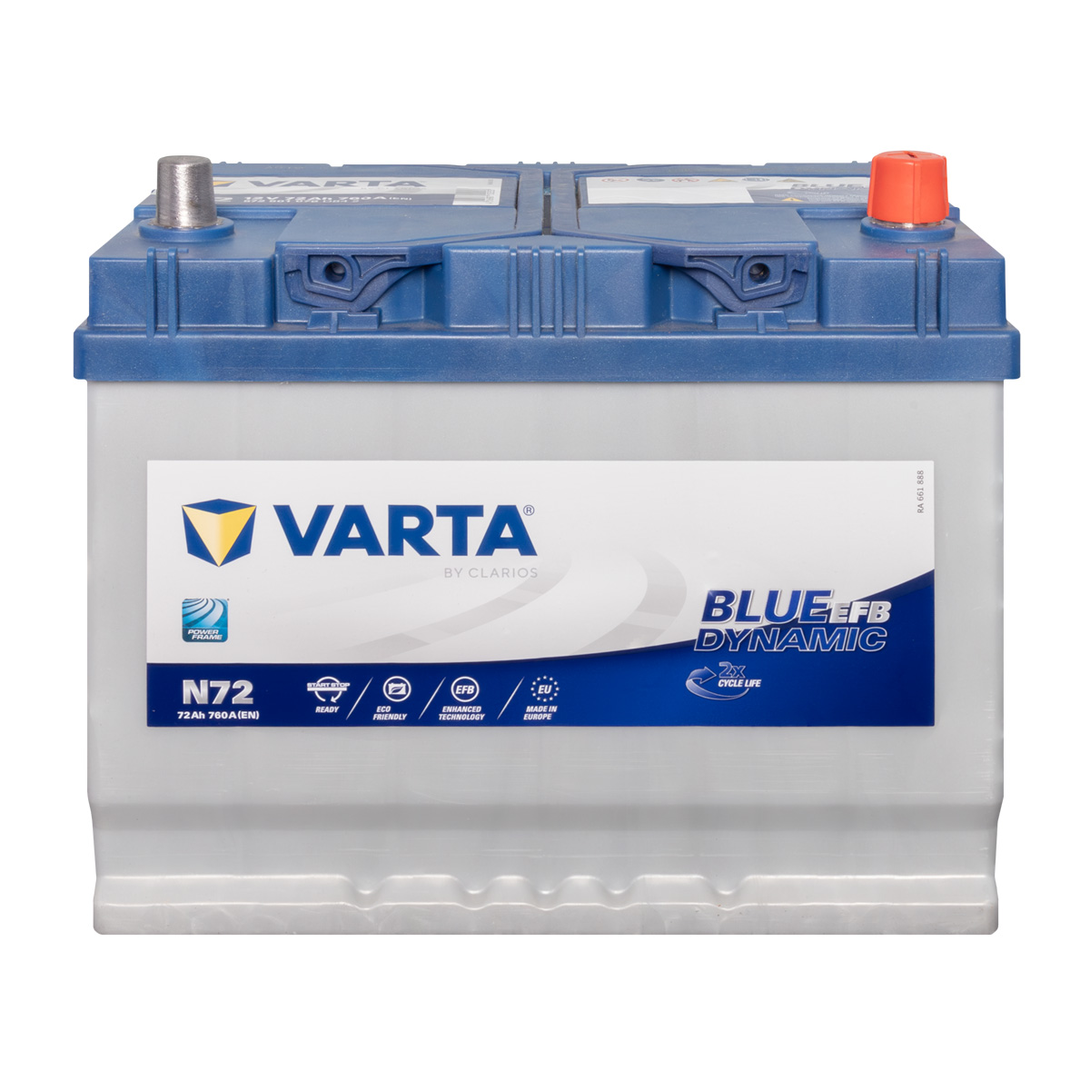 VARTA Blue Dynamic N72 EFB Autobatterie 12V 72Ah