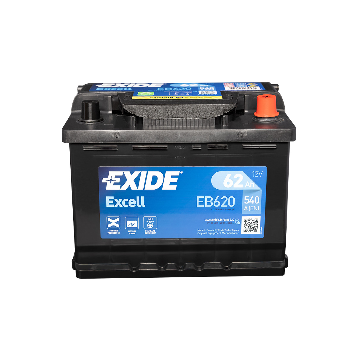 Exide Excell EB620 12V 62Ah Autobatterie