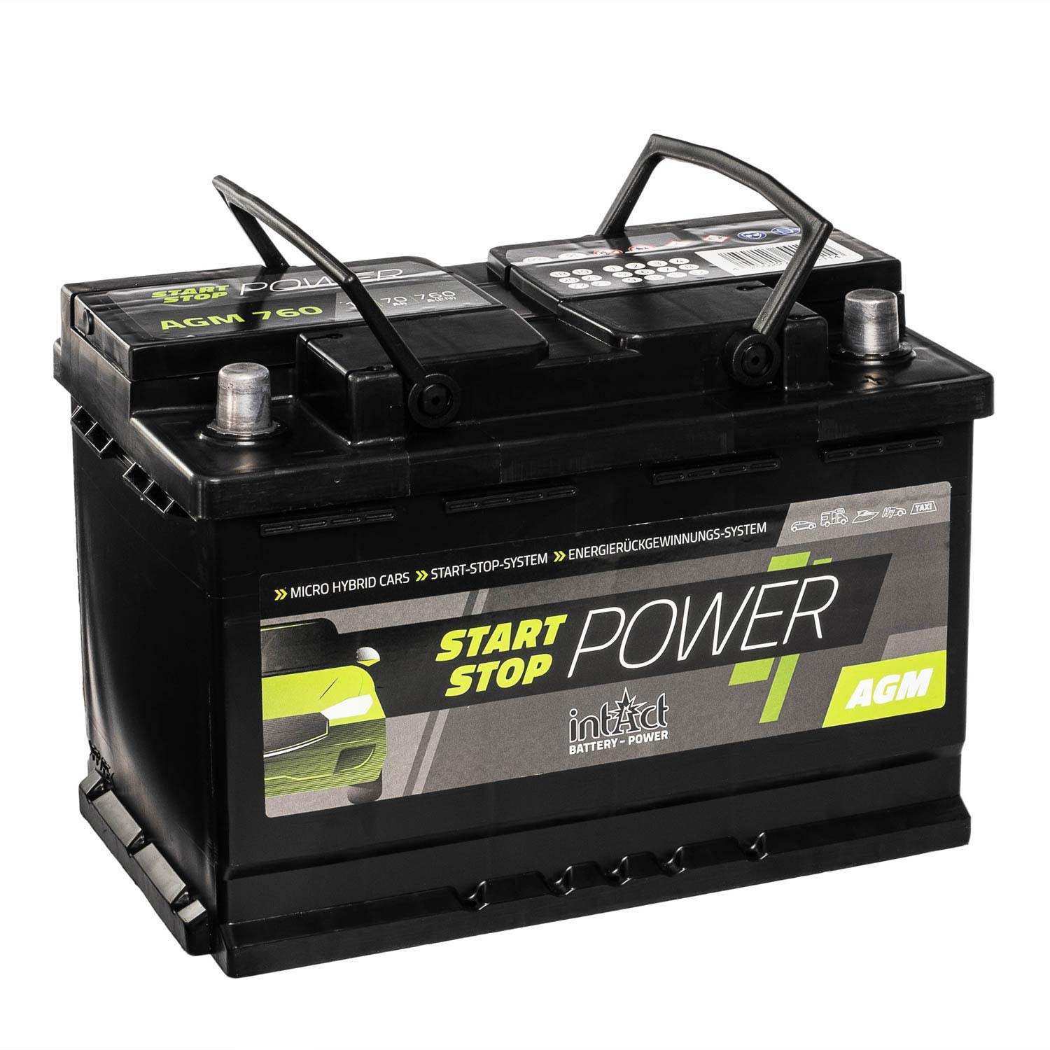 intAct Start-Stop Power AGM760 AGM Autobatterie 12V 70Ah