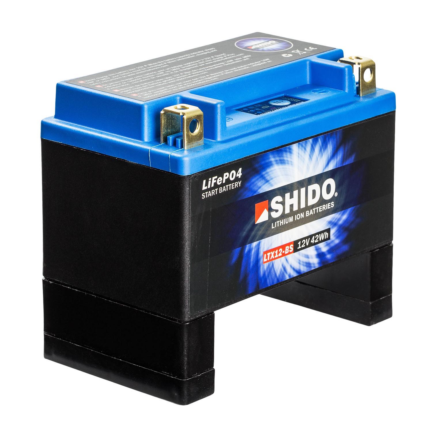 Shido Lithium Motorradbatterie LiFePO4 LTX12-BS 12V