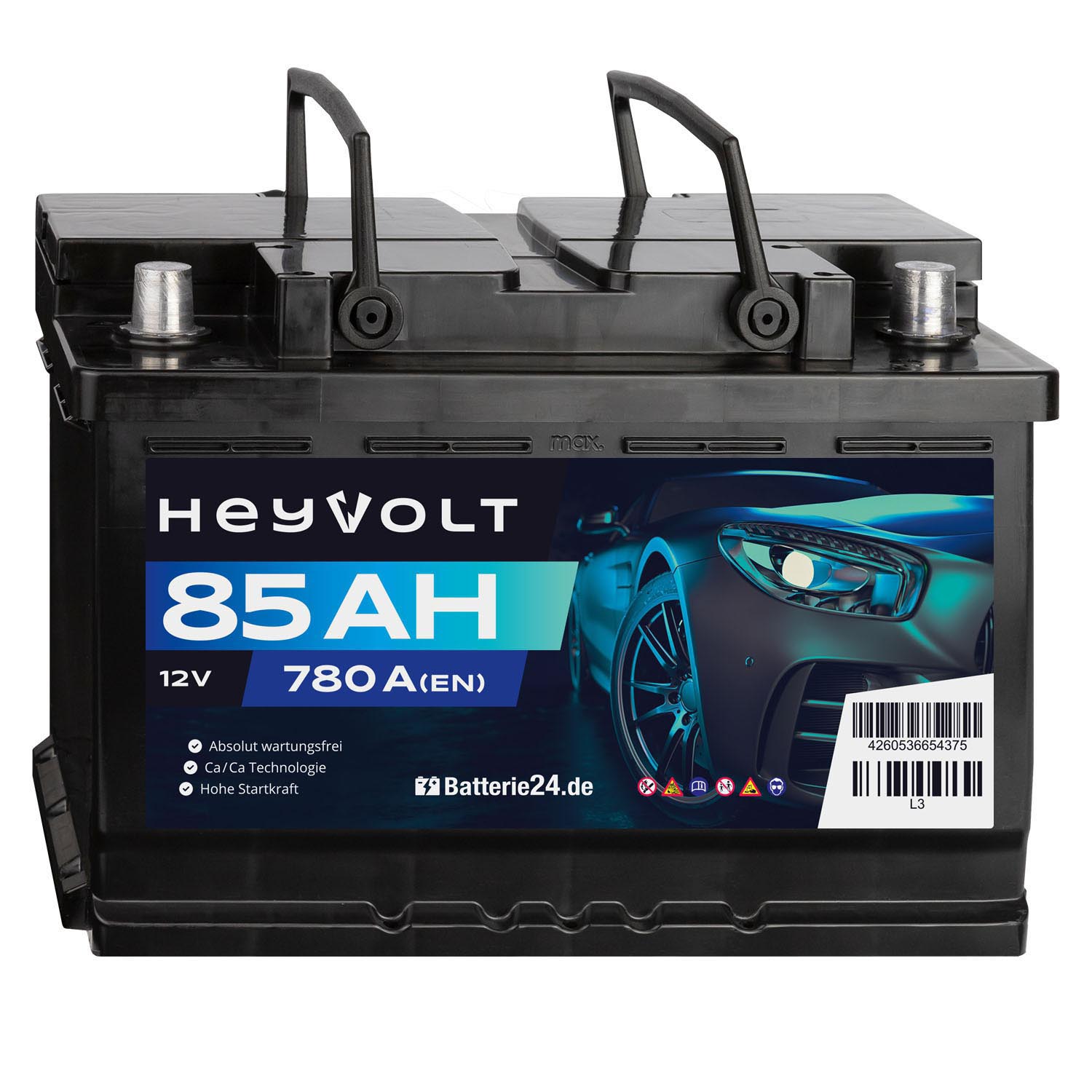 HeyVolt Start Autobatterie 12V 85Ah