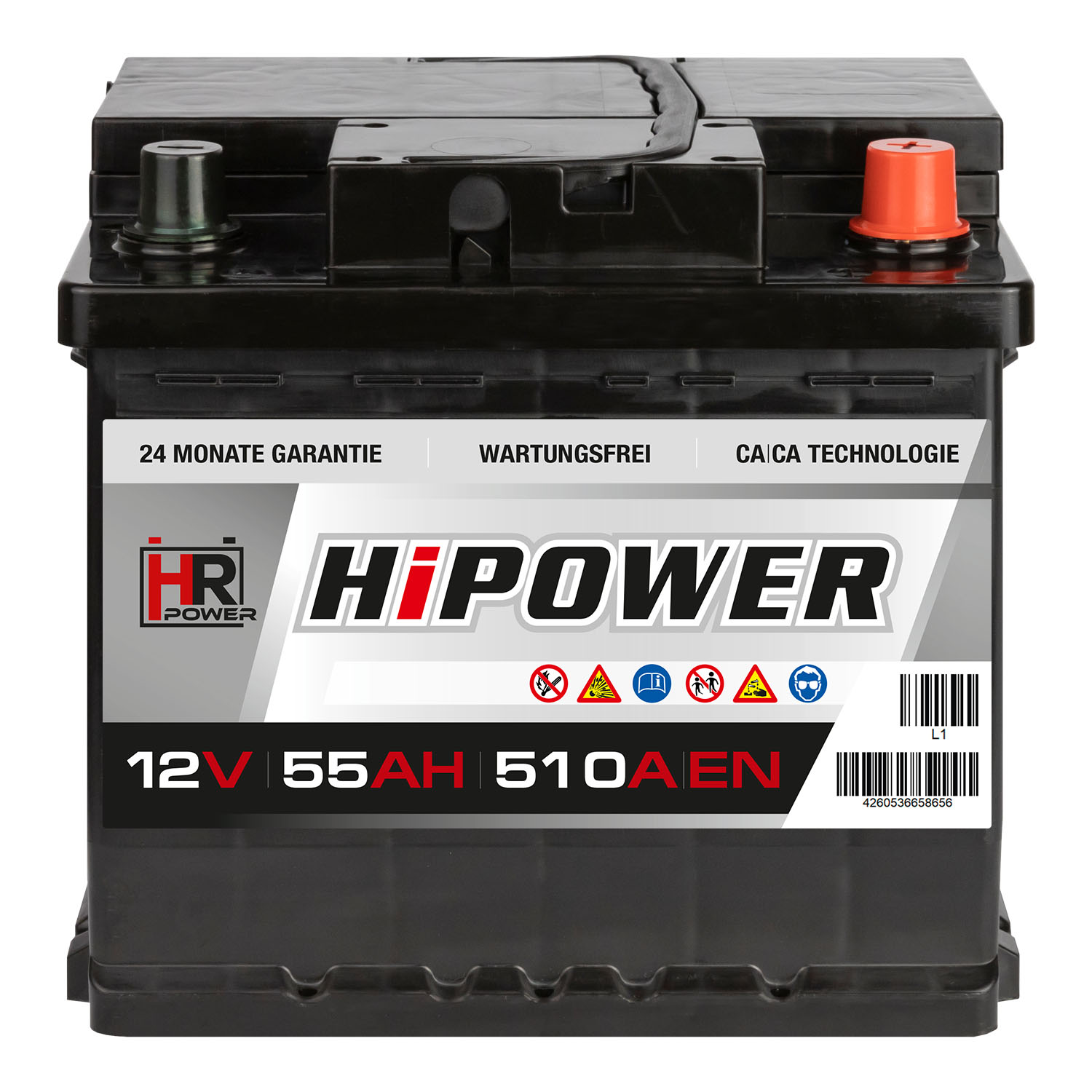 HR HiPower Autobatterie 12V 55Ah